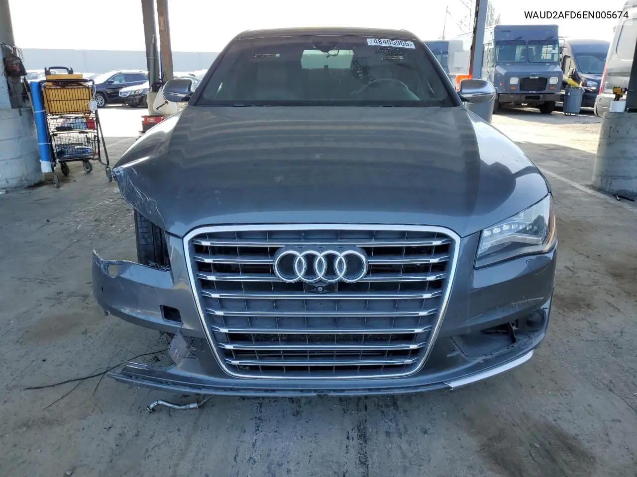 2014 Audi S8 Quattro VIN: WAUD2AFD6EN005674 Lot: 48405965