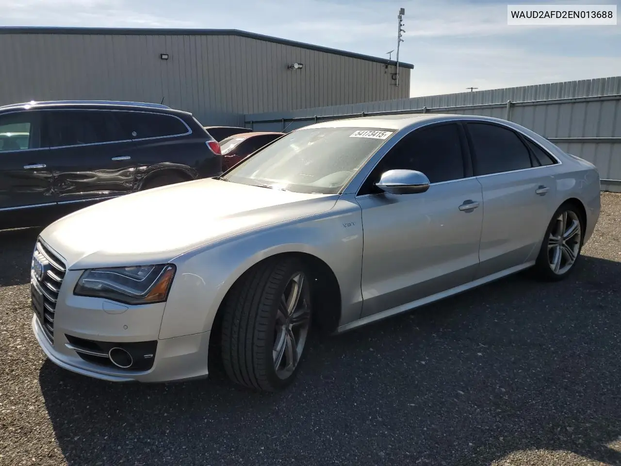 2014 Audi S8 Quattro VIN: WAUD2AFD2EN013688 Lot: 54173415
