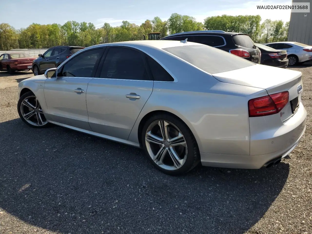 2014 Audi S8 Quattro VIN: WAUD2AFD2EN013688 Lot: 54173415