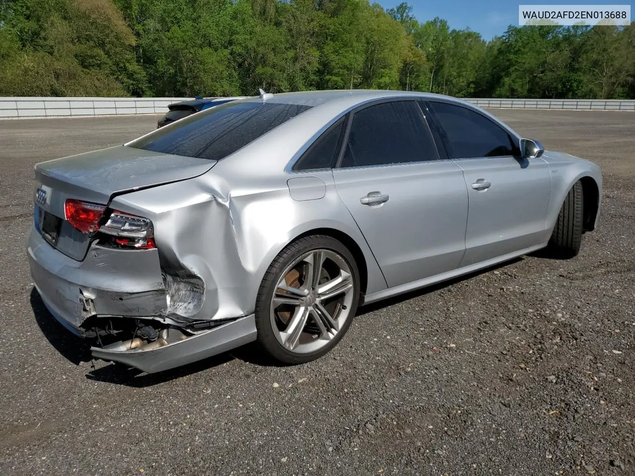 2014 Audi S8 Quattro VIN: WAUD2AFD2EN013688 Lot: 54173415