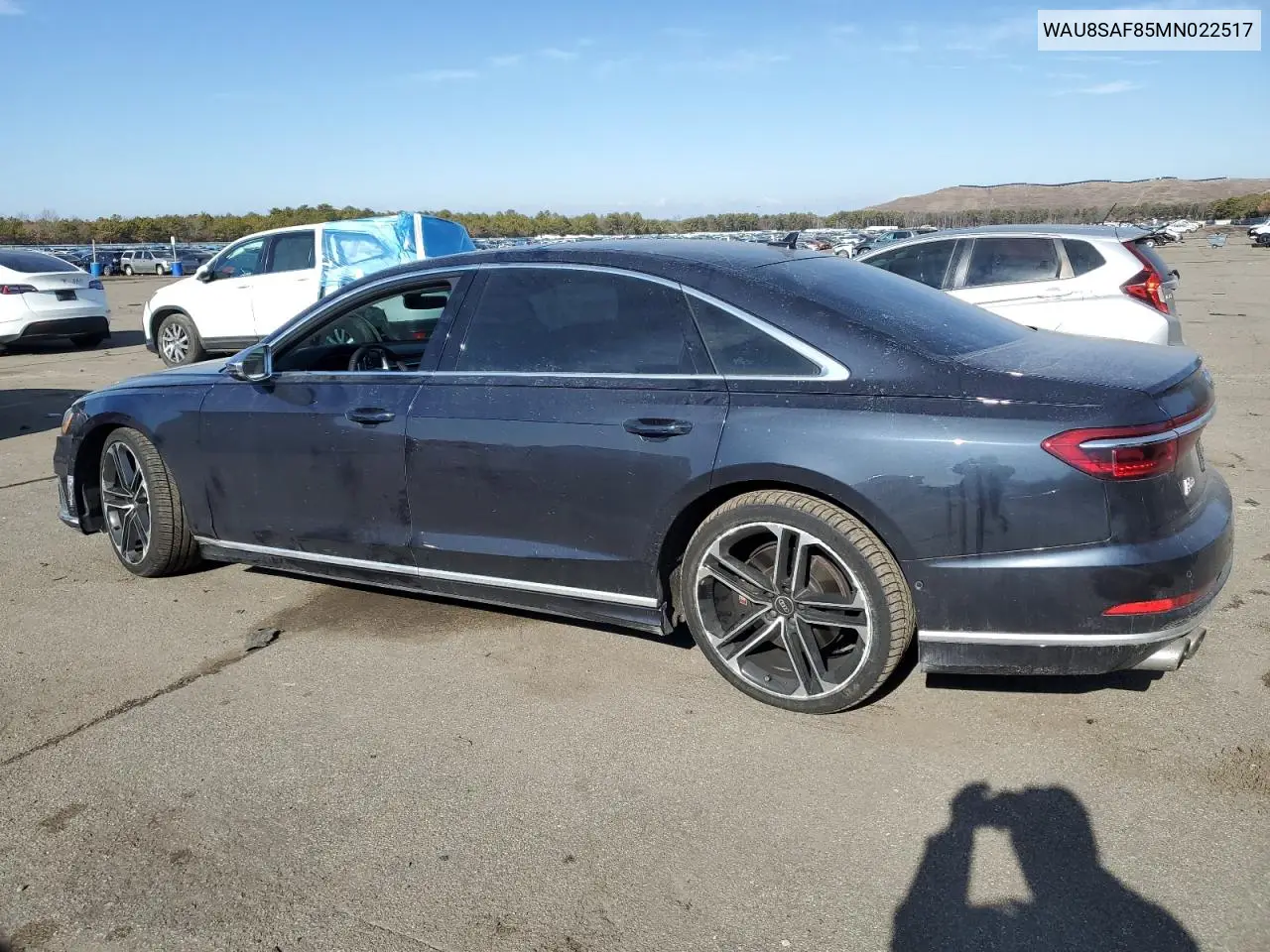 2021 Audi S8 VIN: WAU8SAF85MN022517 Lot: 88544105
