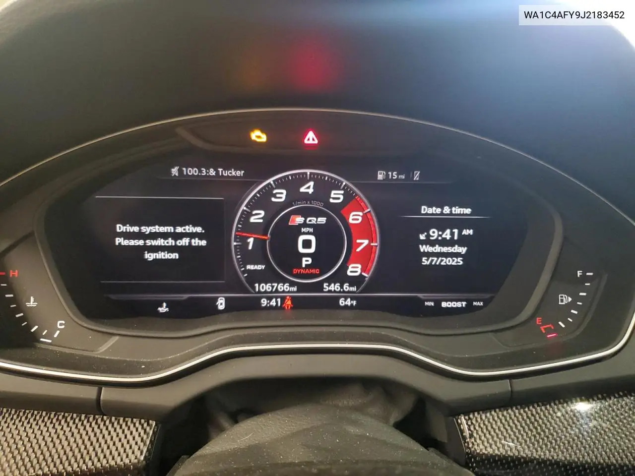 2018 Audi Sq5 Prestige VIN: WA1C4AFY9J2183452 Lot: 55599815