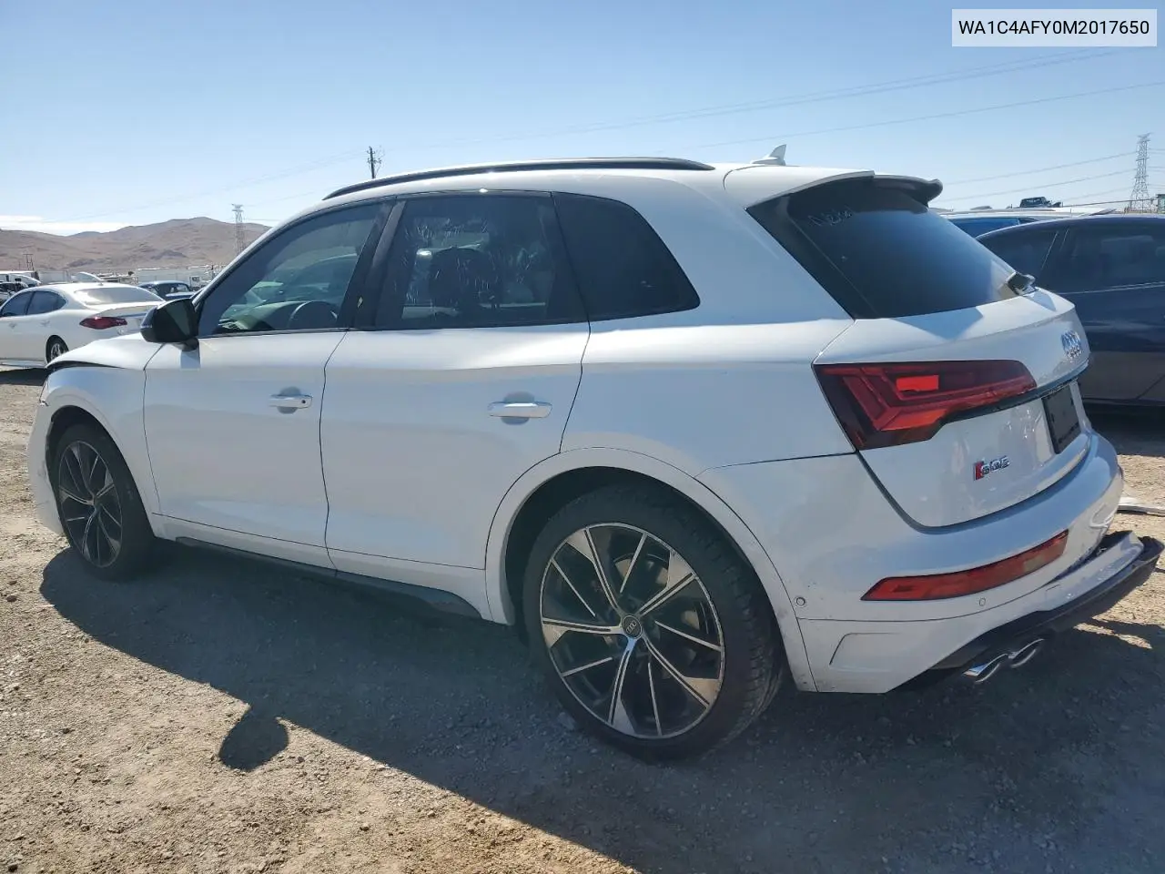 2021 Audi Sq5 Prestige VIN: WA1C4AFY0M2017650 Lot: 61756115