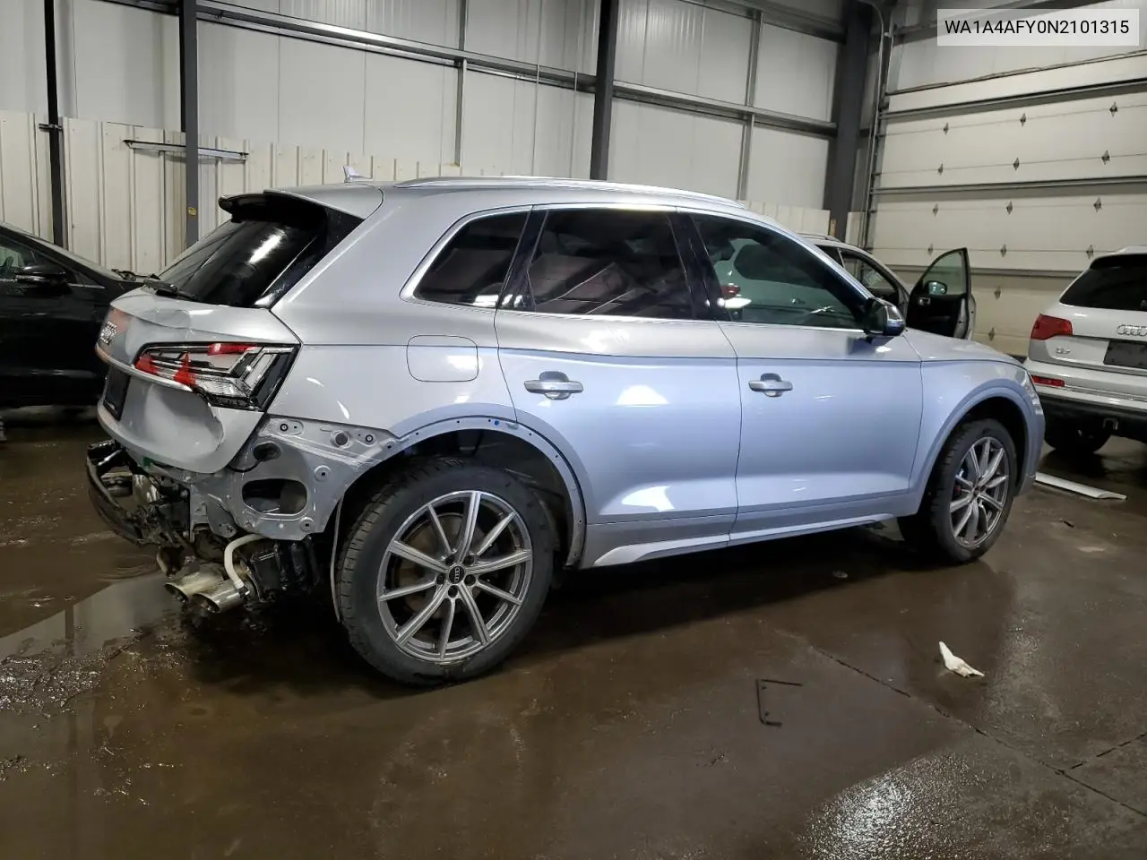 2022 Audi Sq5 Premium VIN: WA1A4AFY0N2101315 Lot: 47988675
