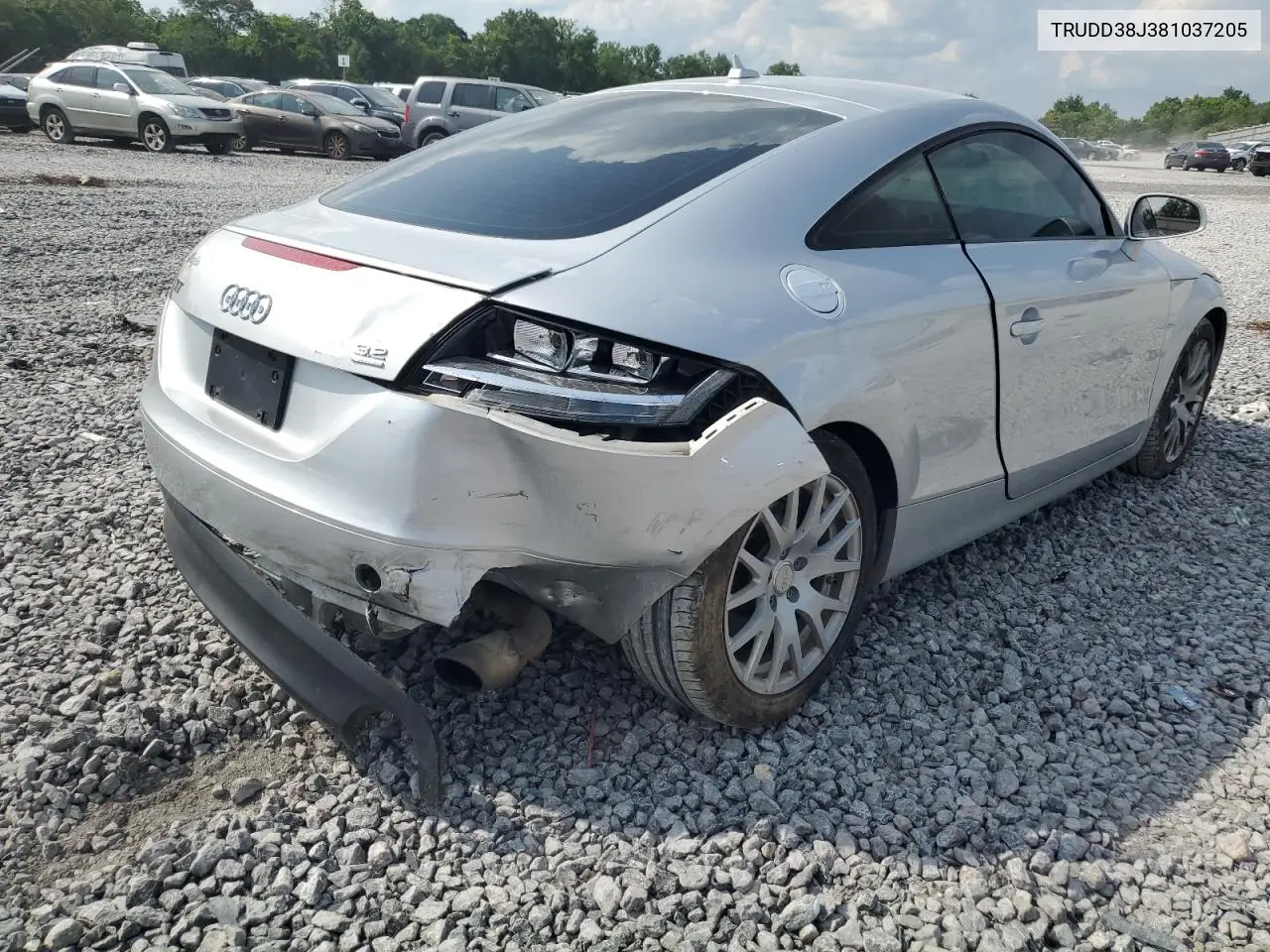 2008 Audi Tt 3.2 Quattro VIN: TRUDD38J381037205 Lot: 60452465