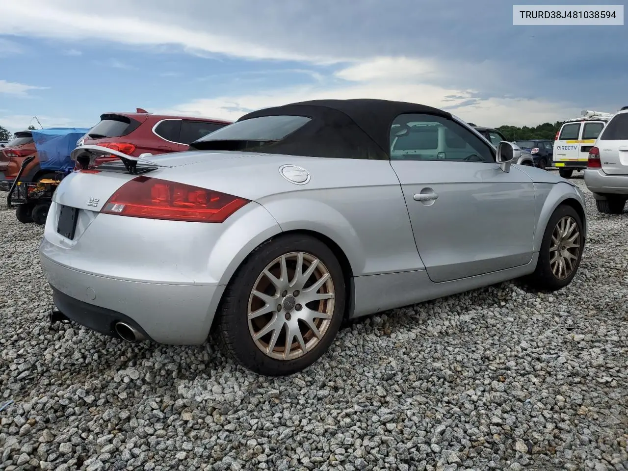 2008 Audi Tt 3.2 Quattro VIN: TRURD38J481038594 Lot: 61454905