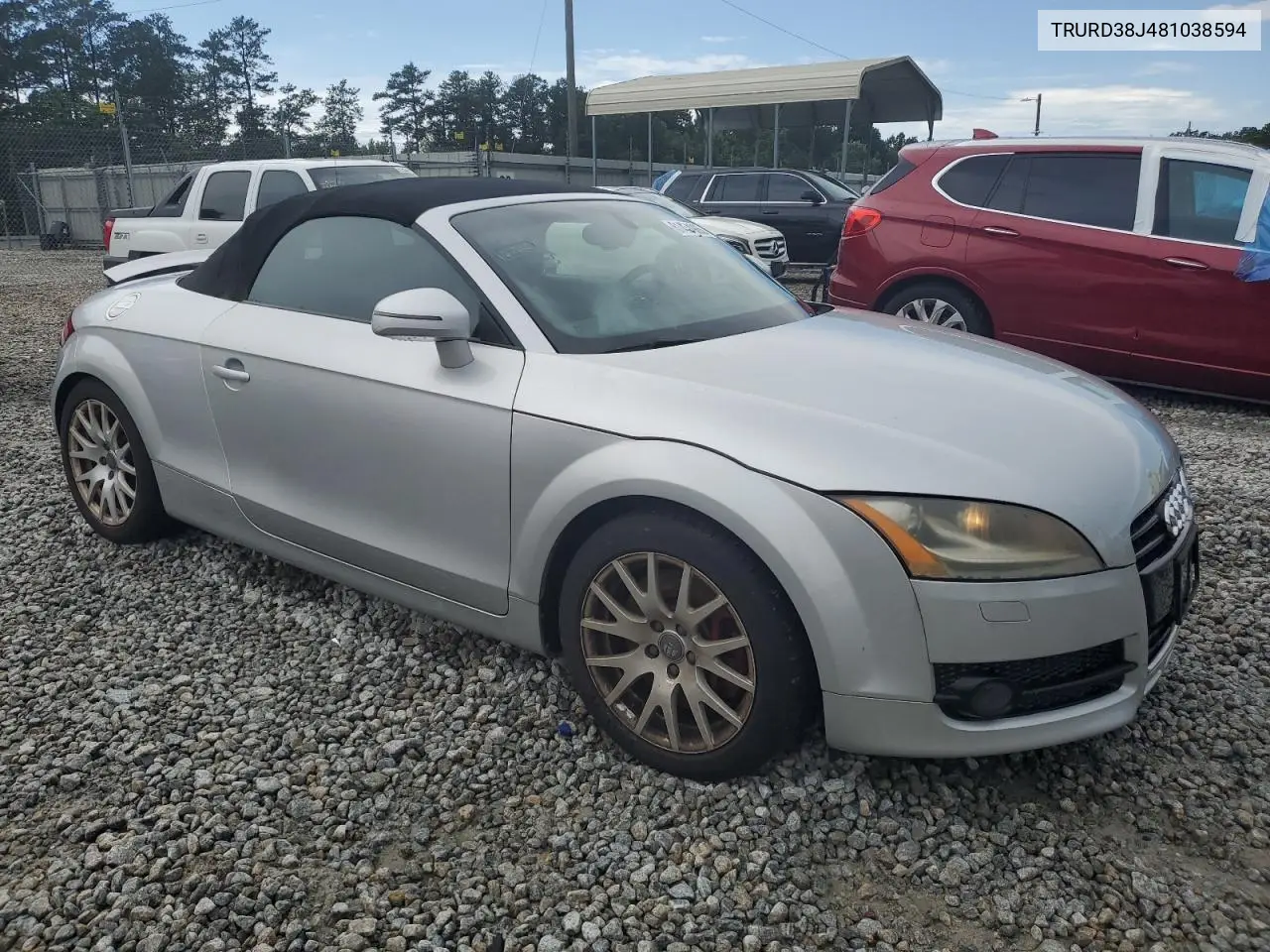 2008 Audi Tt 3.2 Quattro VIN: TRURD38J481038594 Lot: 61454905