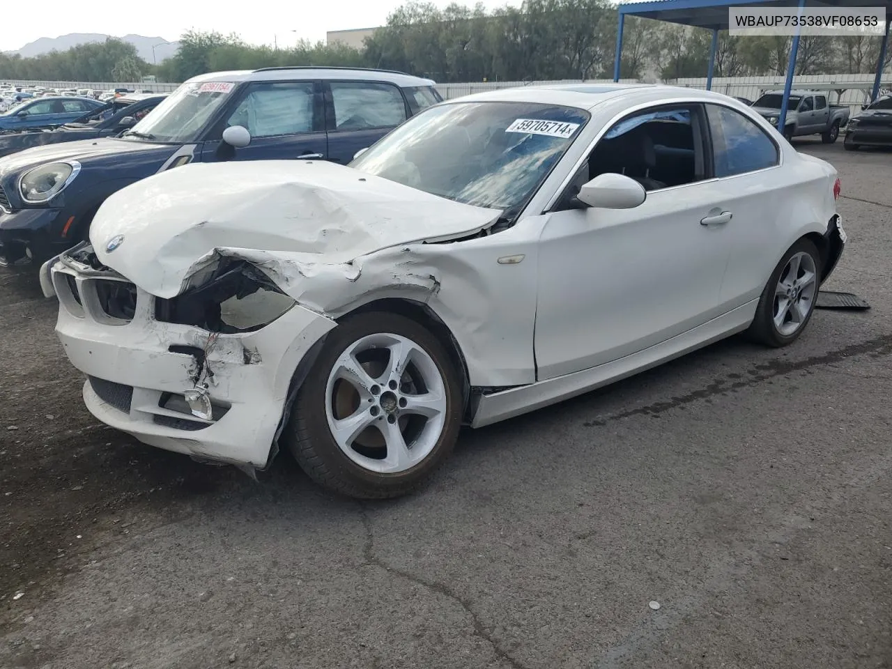 2008 BMW 128 I VIN: WBAUP73538VF08653 Lot: 42610365