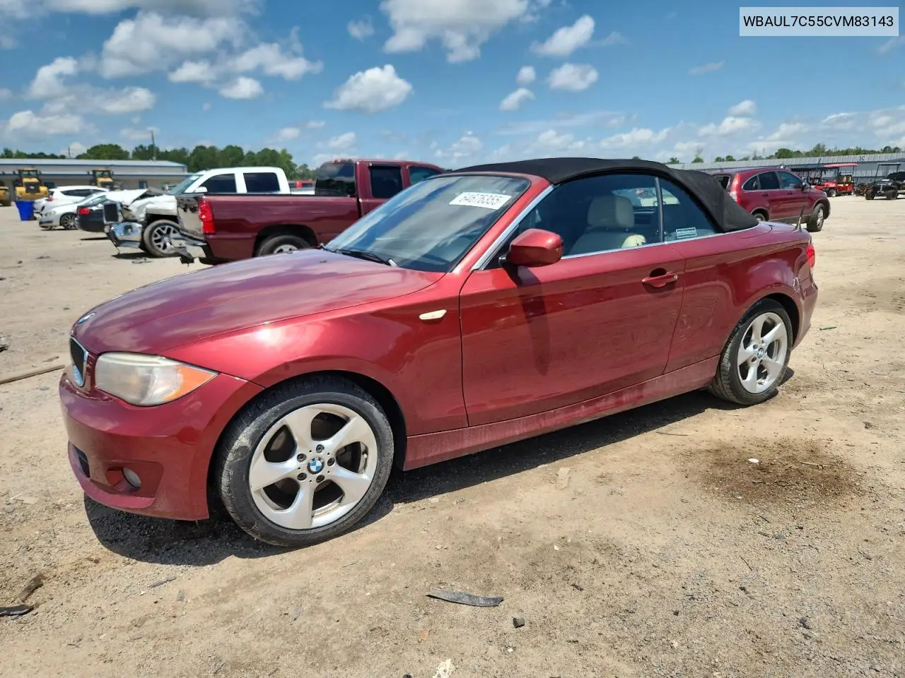 2012 BMW 128 I VIN: WBAUL7C55CVM83143 Lot: 64676355