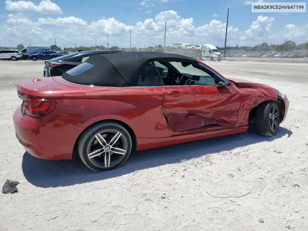 2017 BMW 230I VIN: WBA2K9C52HV647199 Lot: 61074605