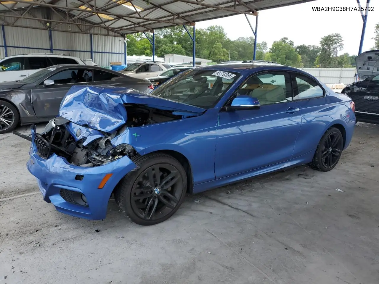2017 BMW 230Xi VIN: WBA2H9C38H7A25792 Lot: 65778365