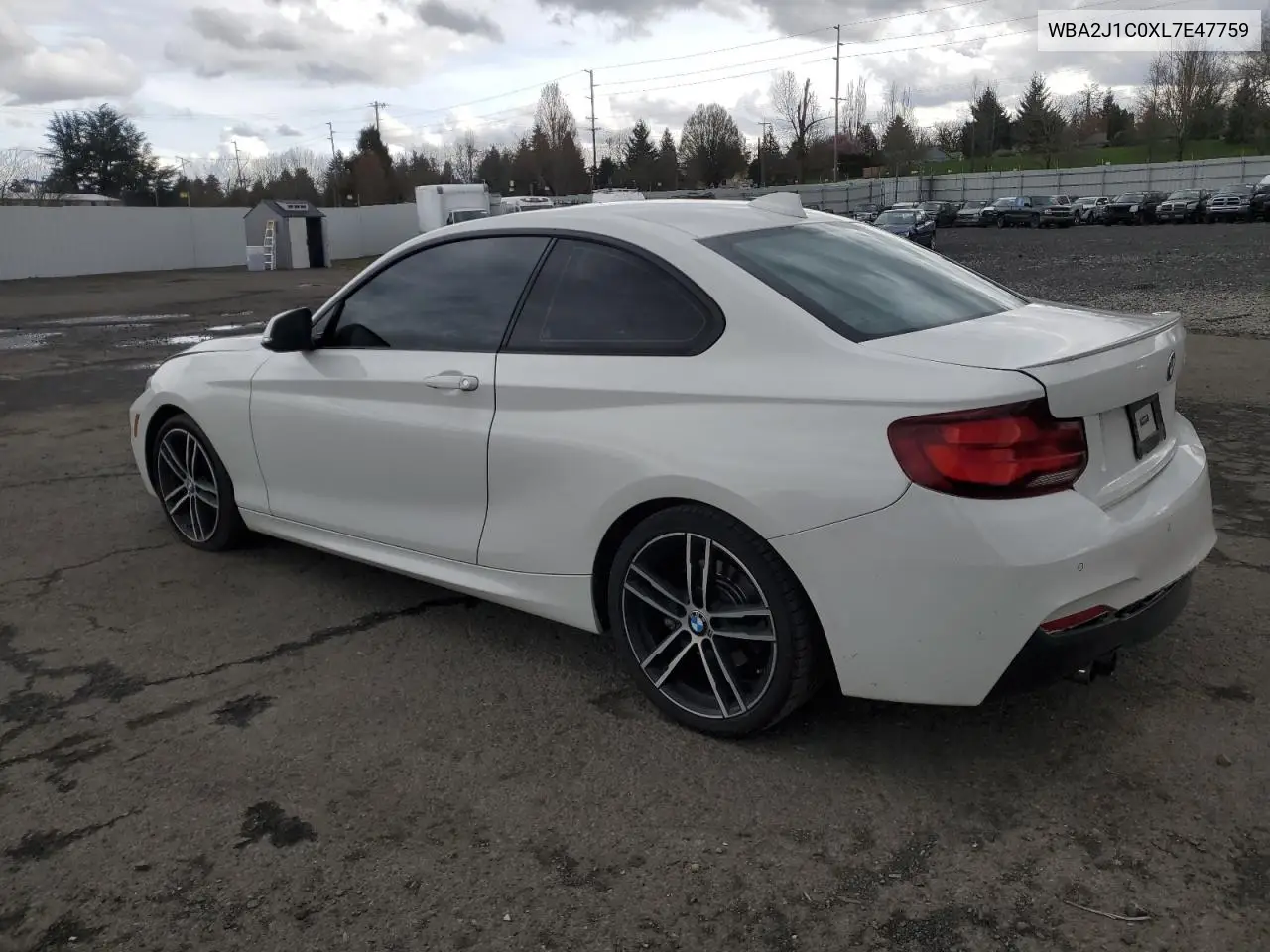 2020 BMW 230I VIN: WBA2J1C0XL7E47759 Lot: 49680765