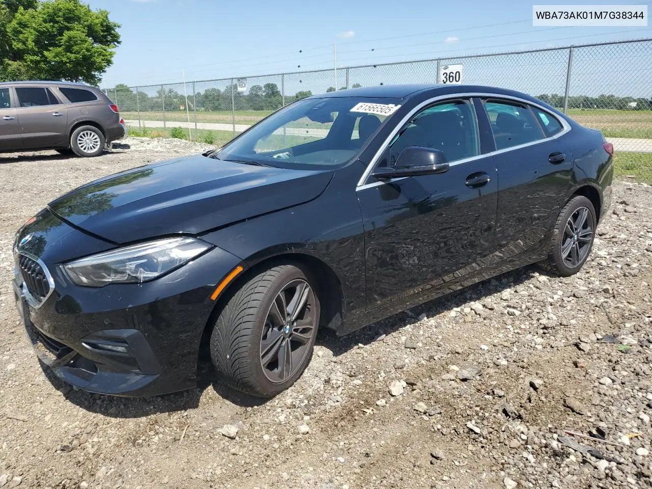 2021 BMW 228Xi VIN: WBA73AK01M7G38344 Lot: 61566505