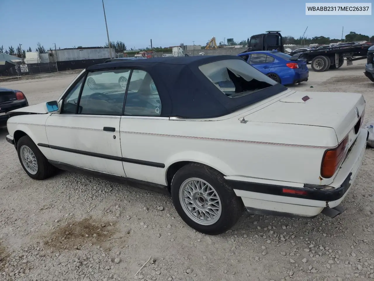 1991 BMW 325 Ic Automatic VIN: WBABB2317MEC26337 Lot: 56911105