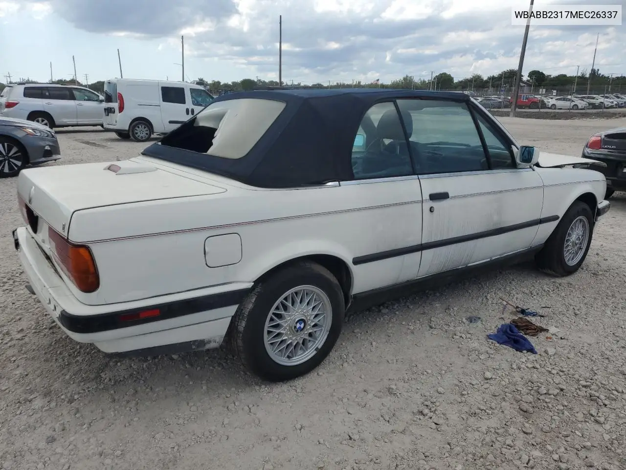 1991 BMW 325 Ic Automatic VIN: WBABB2317MEC26337 Lot: 56911105