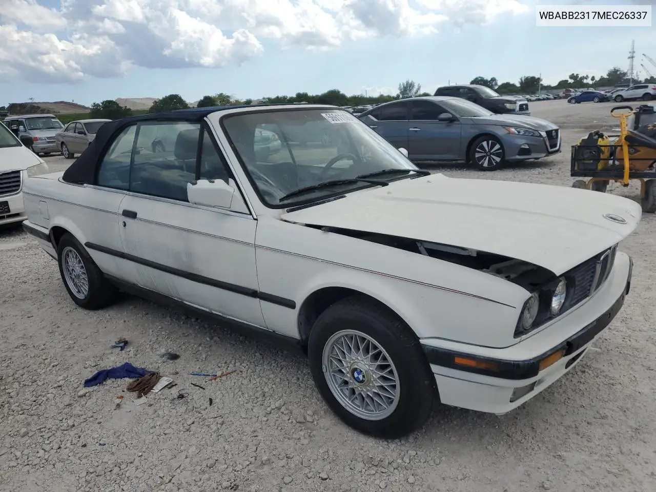 1991 BMW 325 Ic Automatic VIN: WBABB2317MEC26337 Lot: 56911105