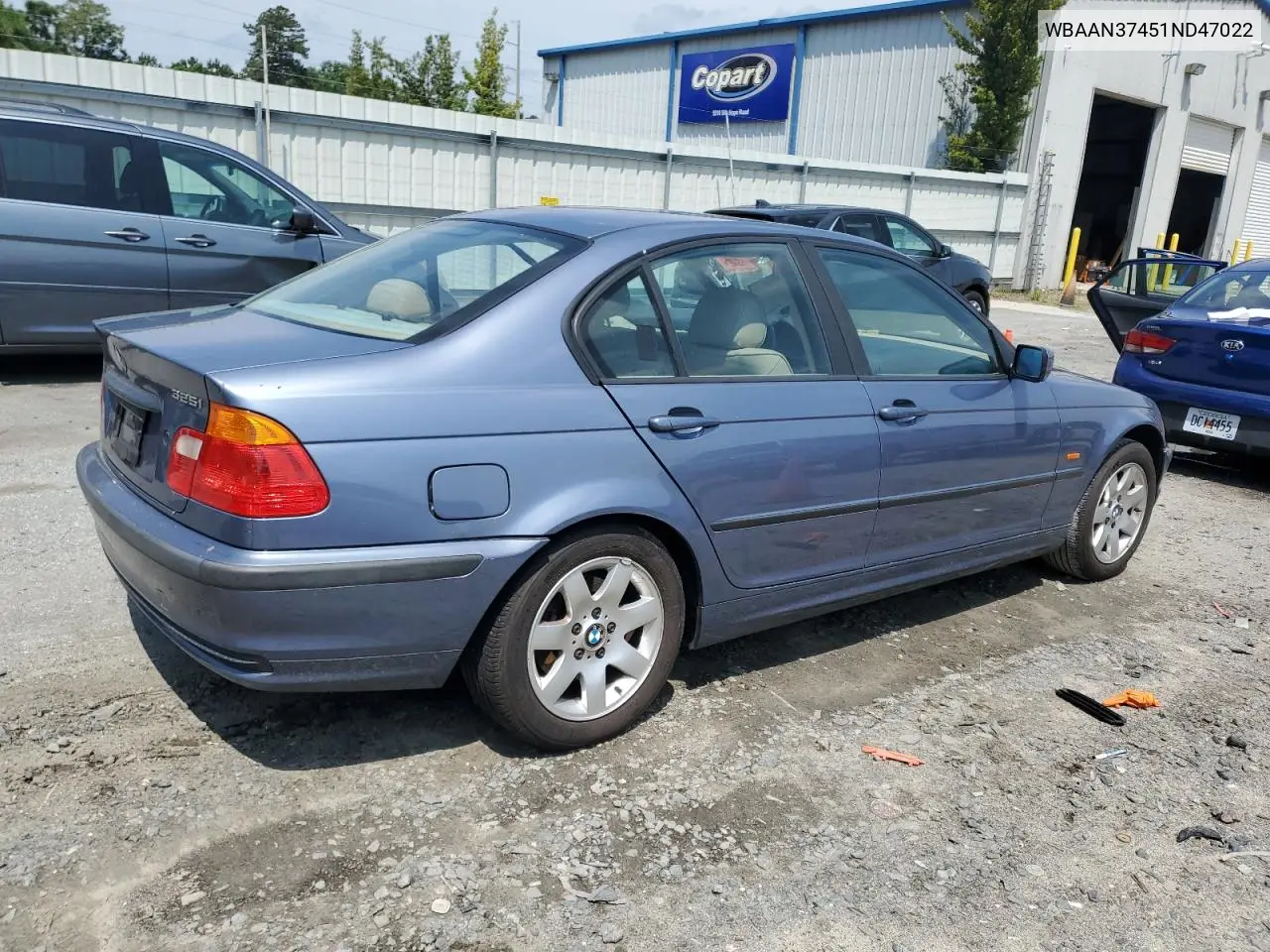 2001 BMW 325 I VIN: WBAAN37451ND47022 Lot: 54971495