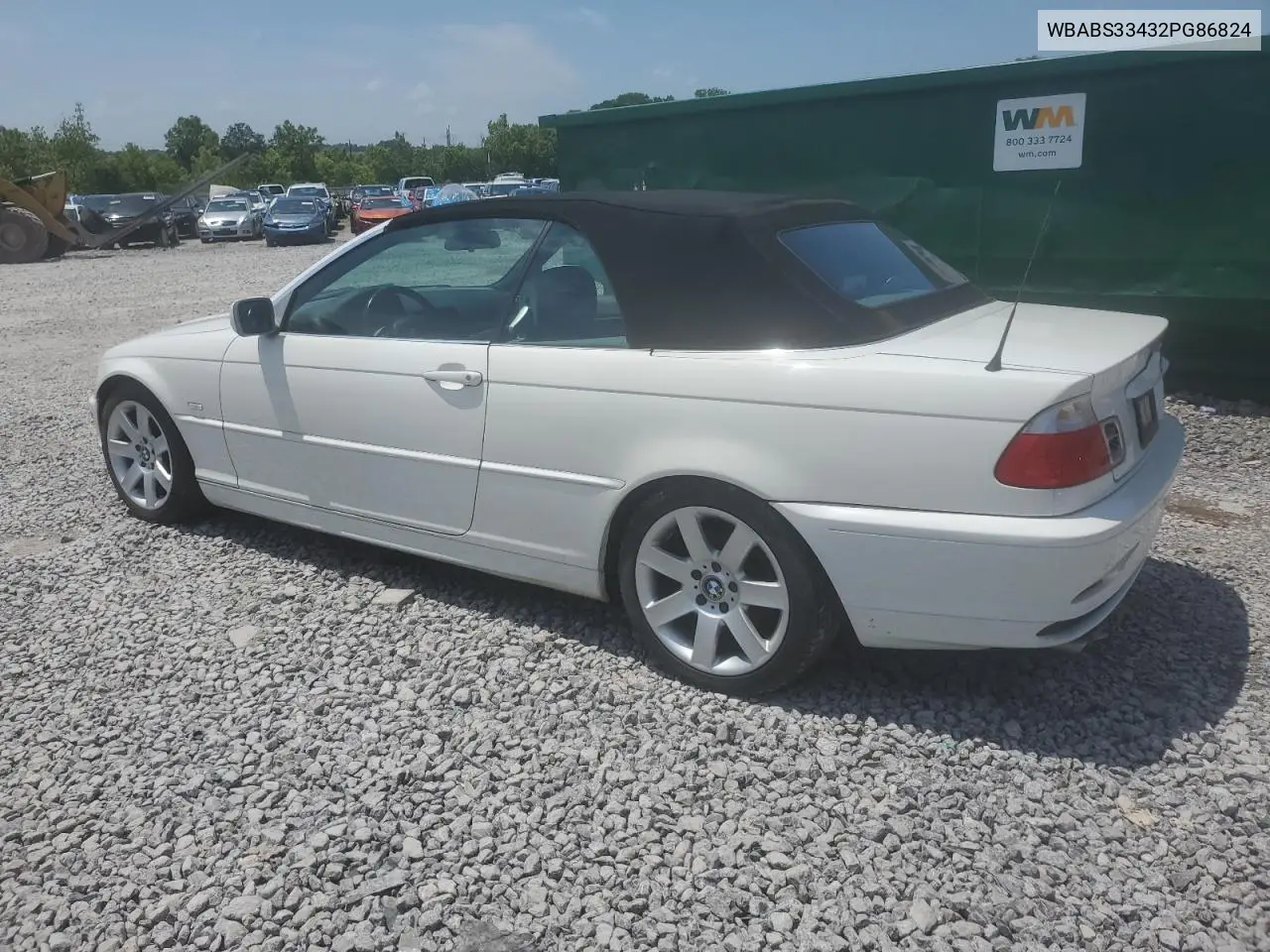2002 BMW 325 Ci VIN: WBABS33432PG86824 Lot: 57069675
