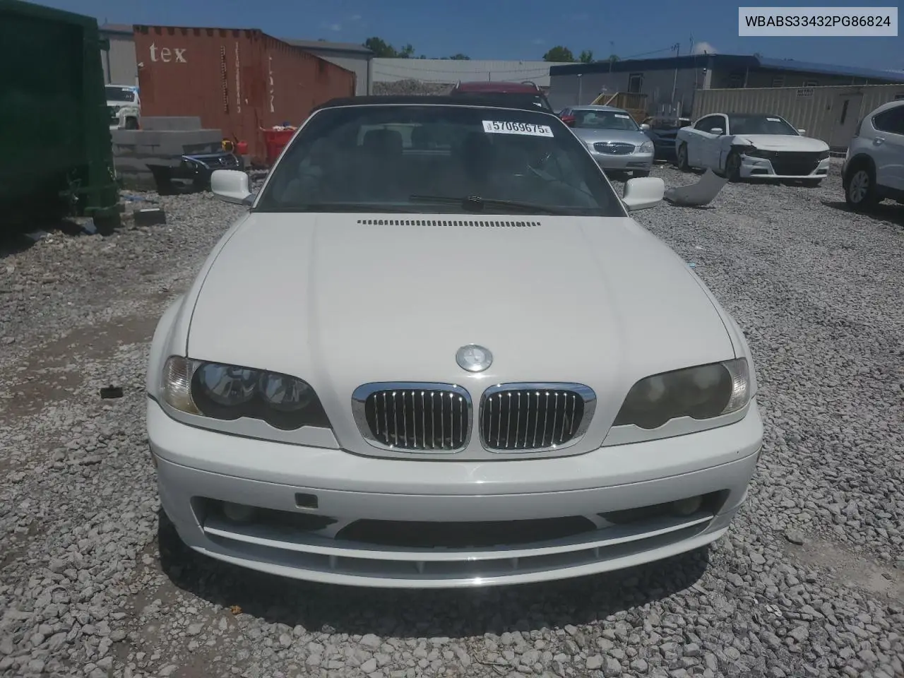 2002 BMW 325 Ci VIN: WBABS33432PG86824 Lot: 57069675