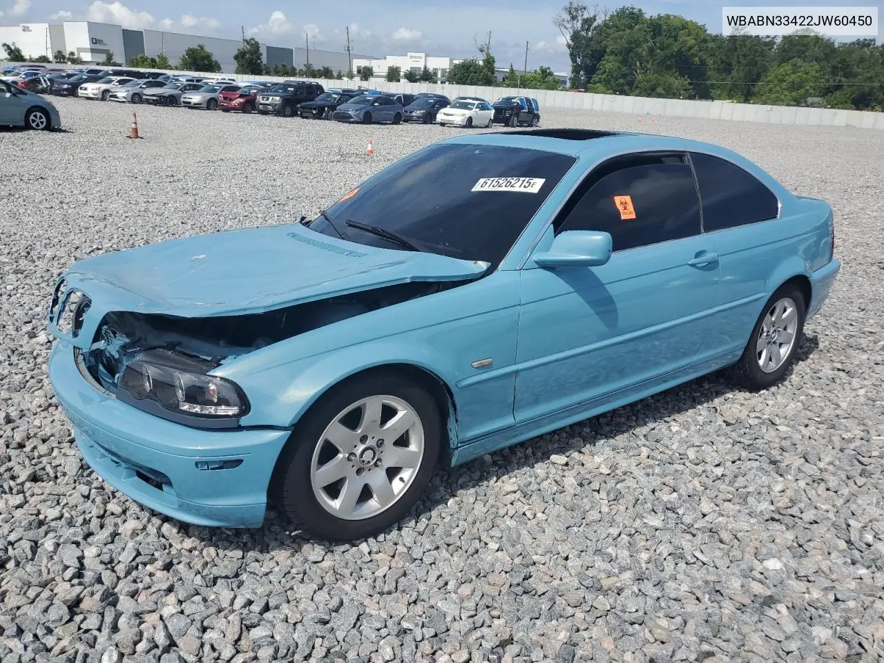 2002 BMW 325 Ci VIN: WBABN33422JW60450 Lot: 61526215