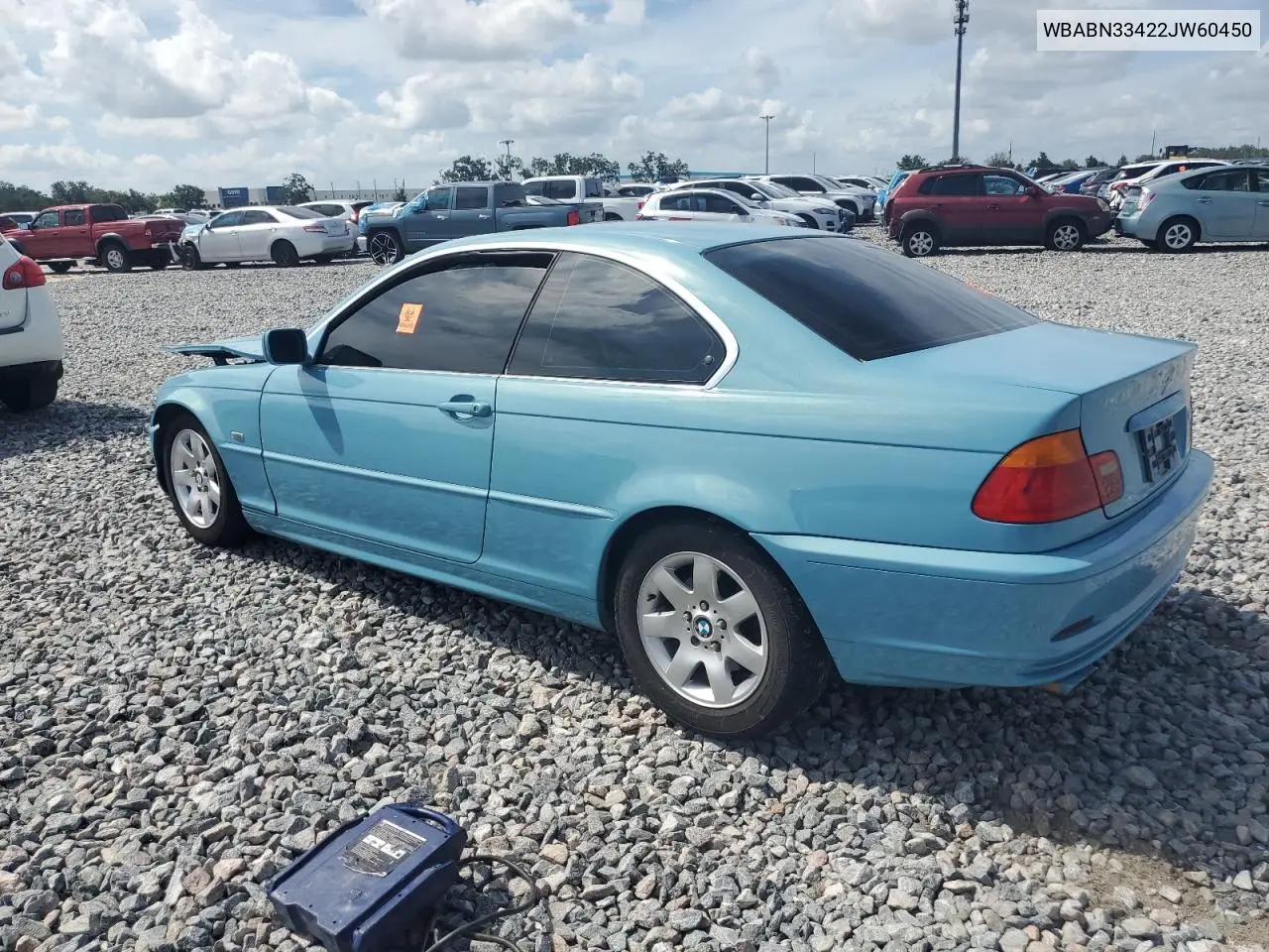 2002 BMW 325 Ci VIN: WBABN33422JW60450 Lot: 61526215
