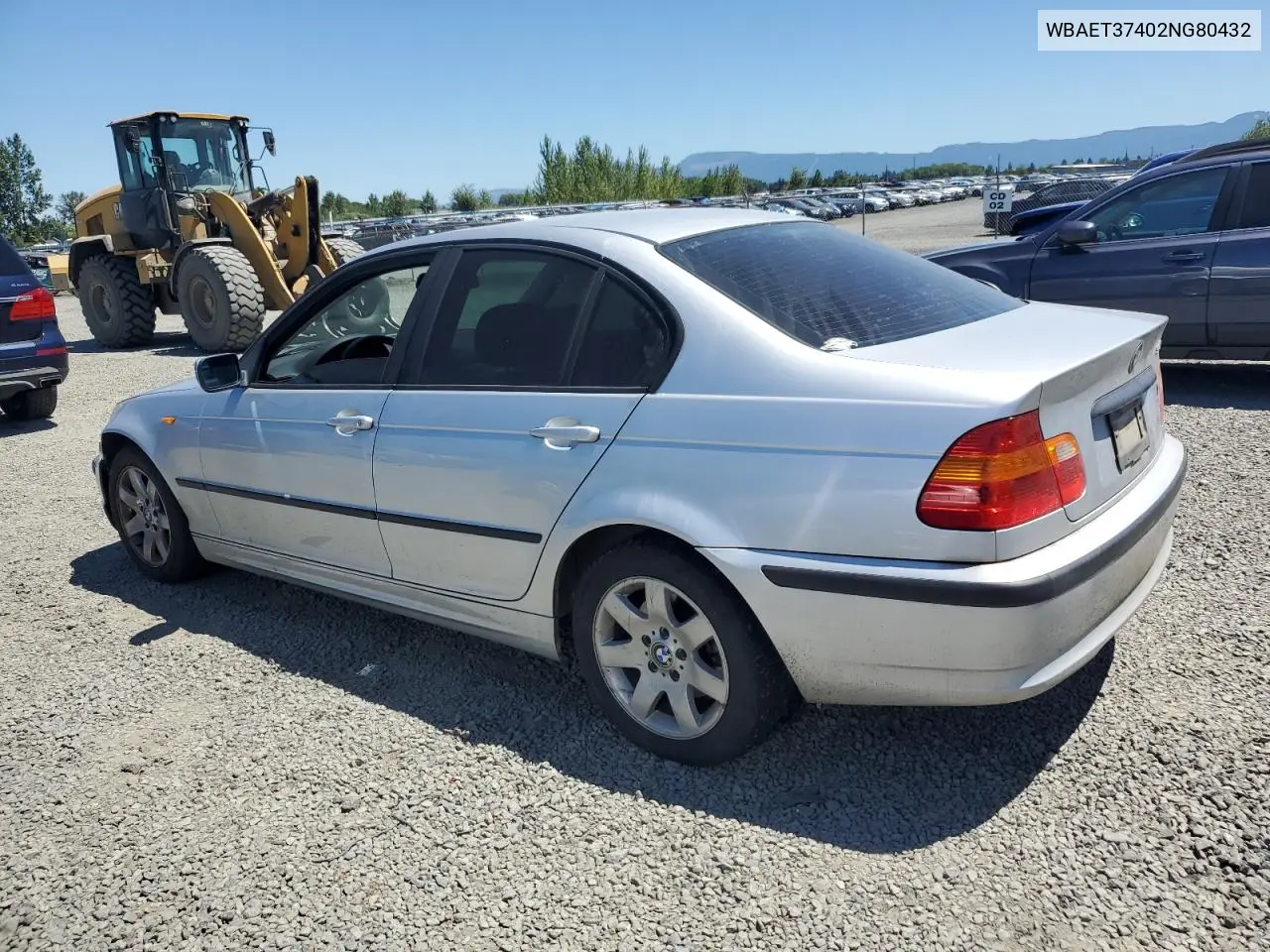 2002 BMW 325 I VIN: WBAET37402NG80432 Lot: 62878485
