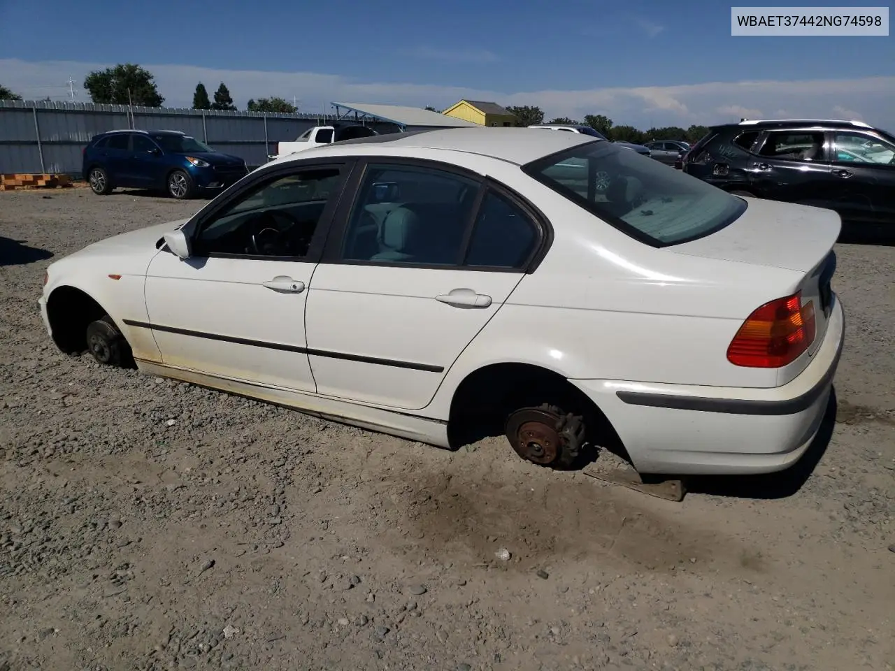 2002 BMW 325 I VIN: WBAET37442NG74598 Lot: 63249305