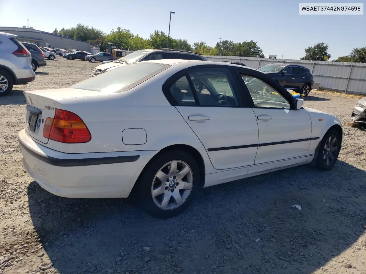 2002 BMW 325 I VIN: WBAET37442NG74598 Lot: 63249305