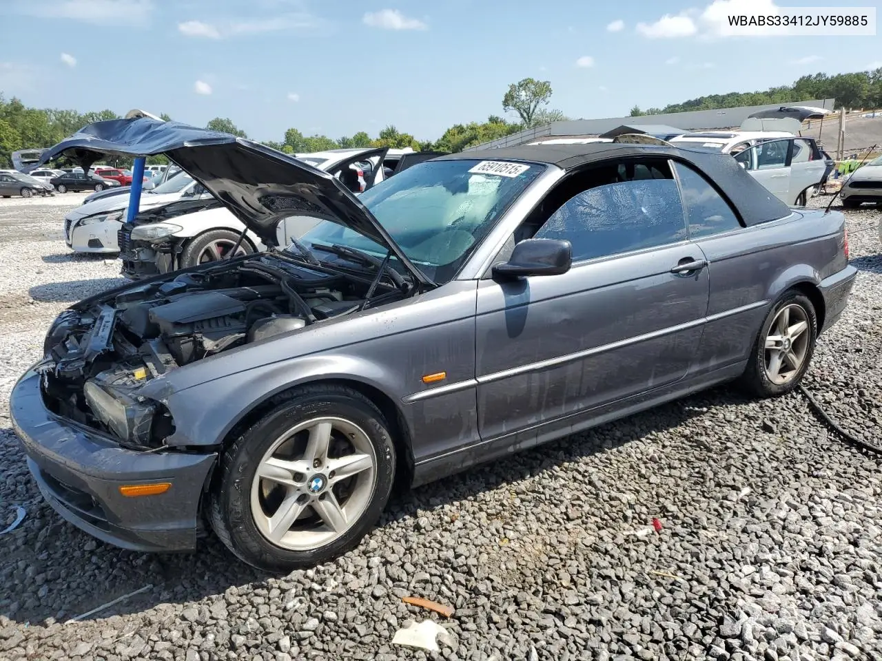 2002 BMW 325 Ci VIN: WBABS33412JY59885 Lot: 65910515