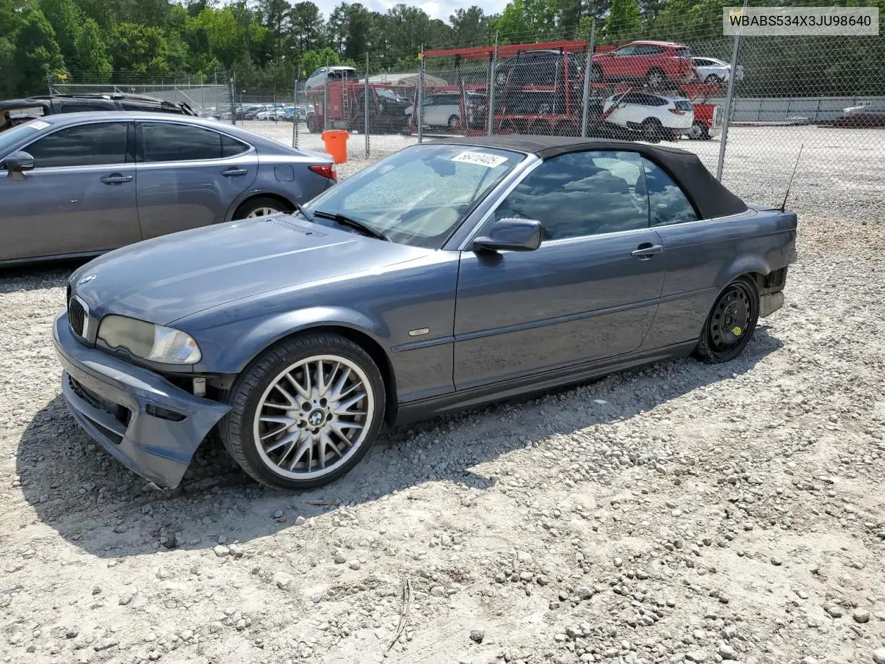 2003 BMW 330 Ci VIN: WBABS534X3JU98640 Lot: 56410405