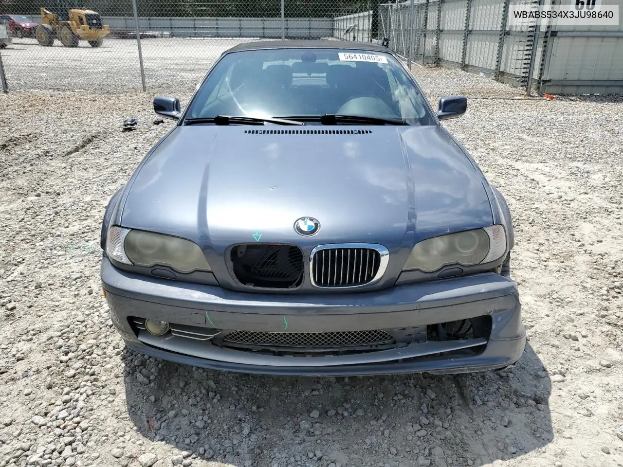 2003 BMW 330 Ci VIN: WBABS534X3JU98640 Lot: 56410405