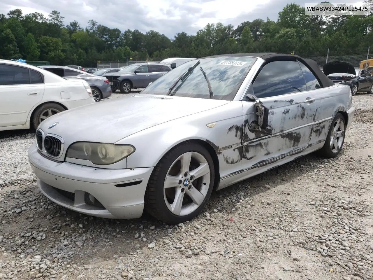2004 BMW 325 Ci VIN: WBABW33424PL25475 Lot: 61738375