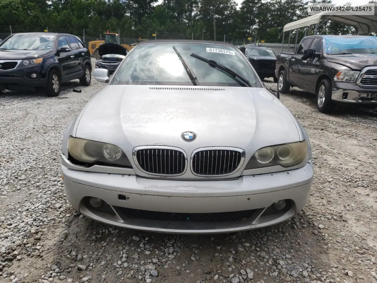 2004 BMW 325 Ci VIN: WBABW33424PL25475 Lot: 61738375