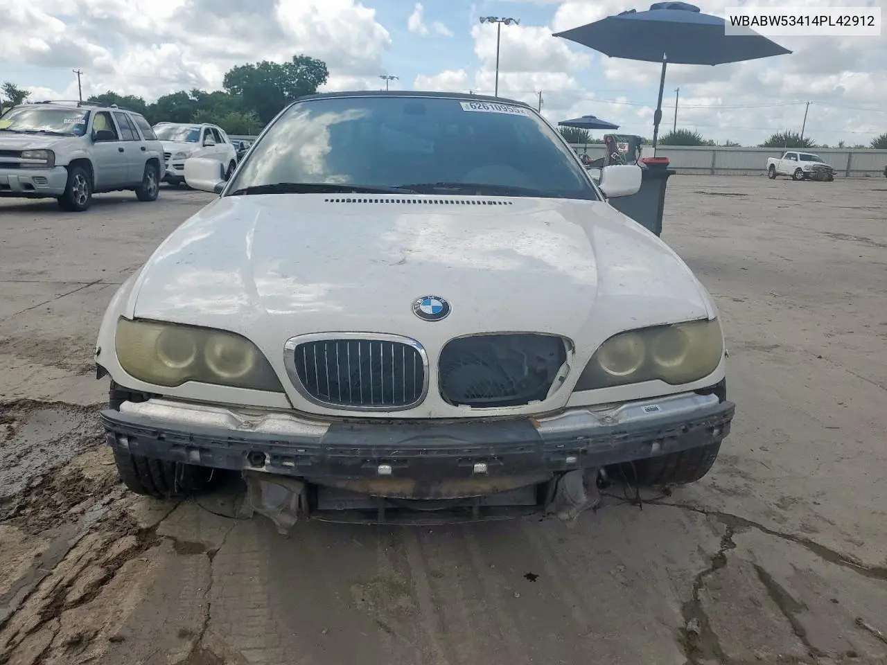2004 BMW 330 Ci VIN: WBABW53414PL42912 Lot: 62610955