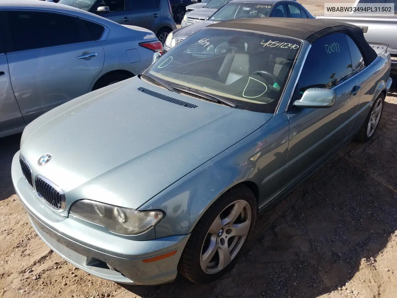 2004 BMW 325 Ci VIN: WBABW33494PL31502 Lot: 63704625