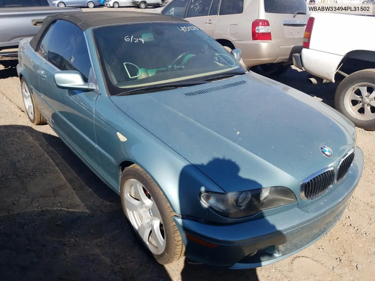 2004 BMW 325 Ci VIN: WBABW33494PL31502 Lot: 63704625