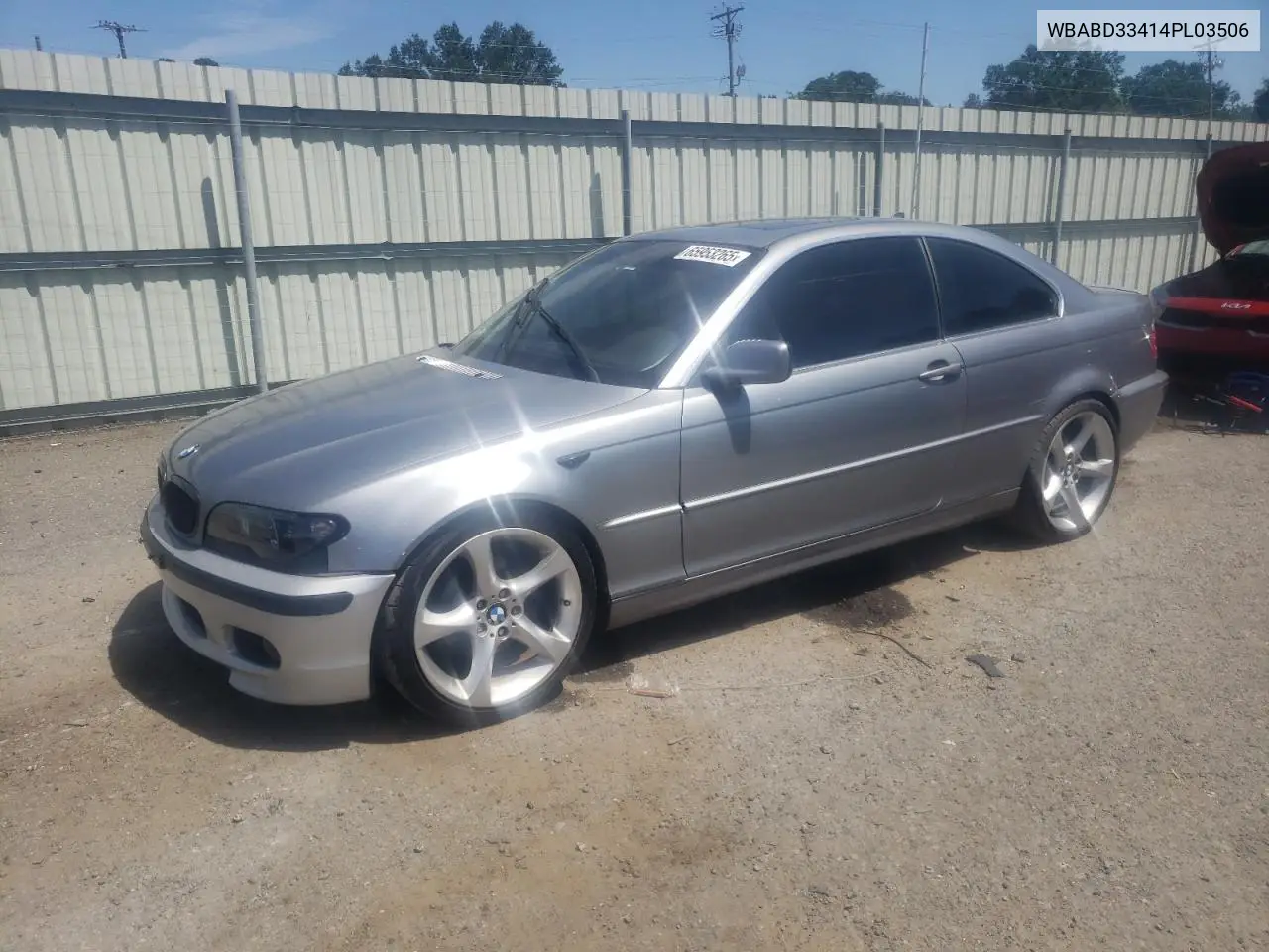 2004 BMW 325 Ci VIN: WBABD33414PL03506 Lot: 65953265