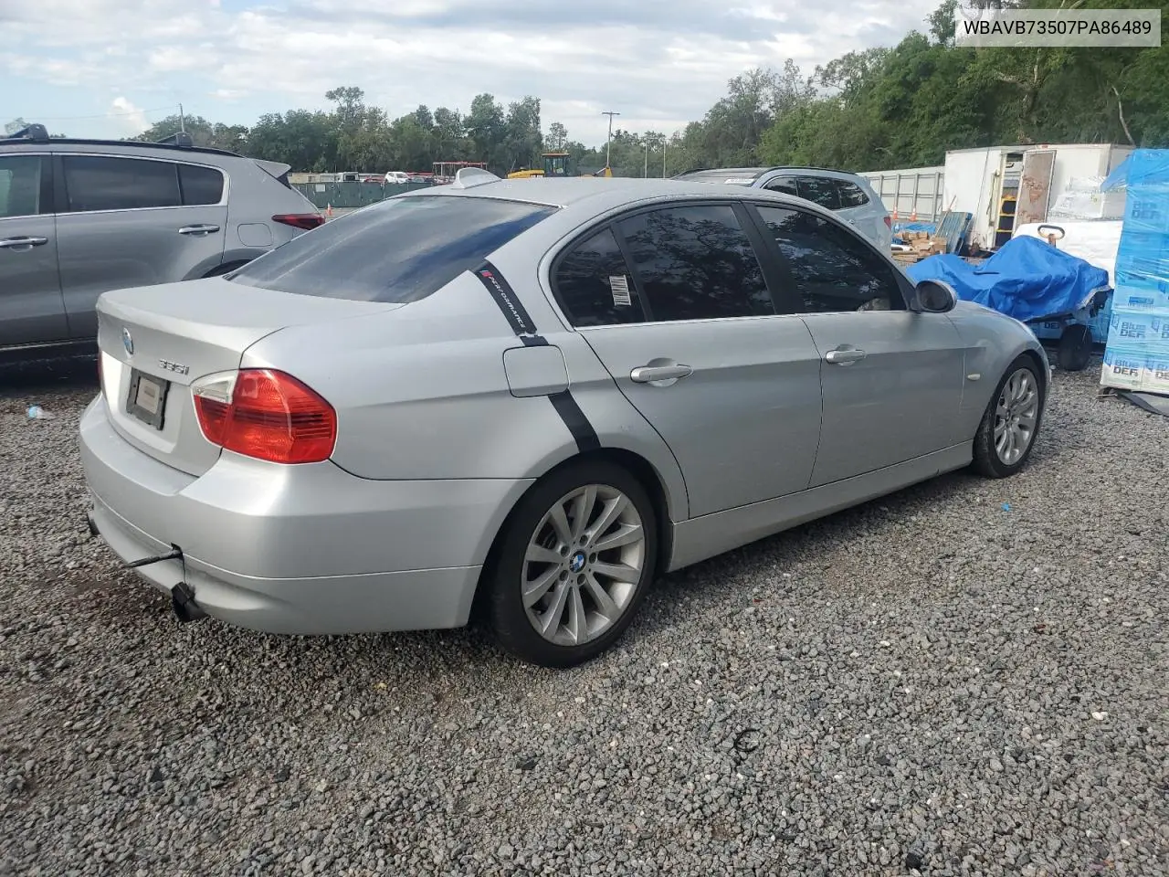 2007 BMW 335 I VIN: WBAVB73507PA86489 Lot: 56629945