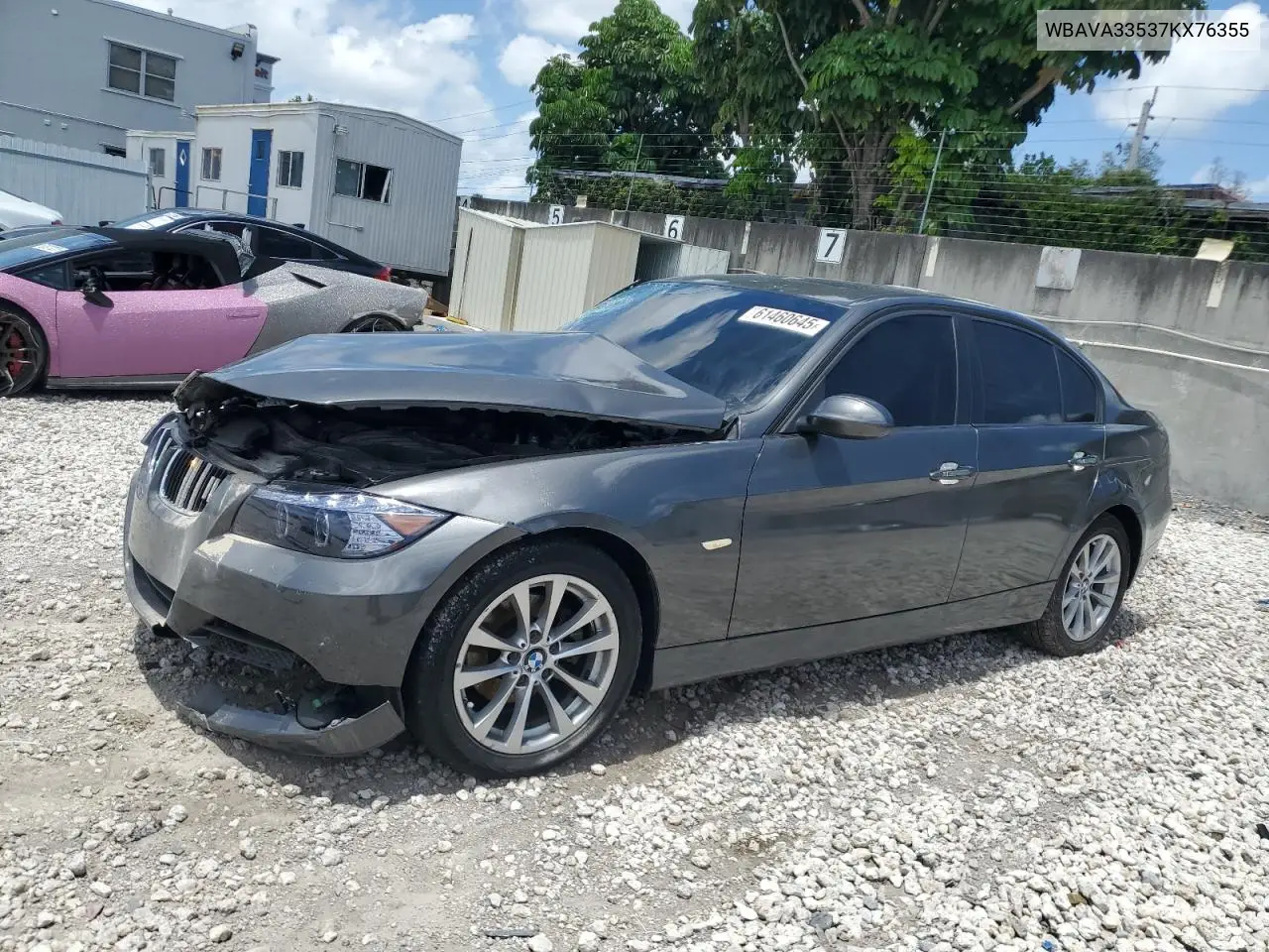 2007 BMW 328 I VIN: WBAVA33537KX76355 Lot: 61460645