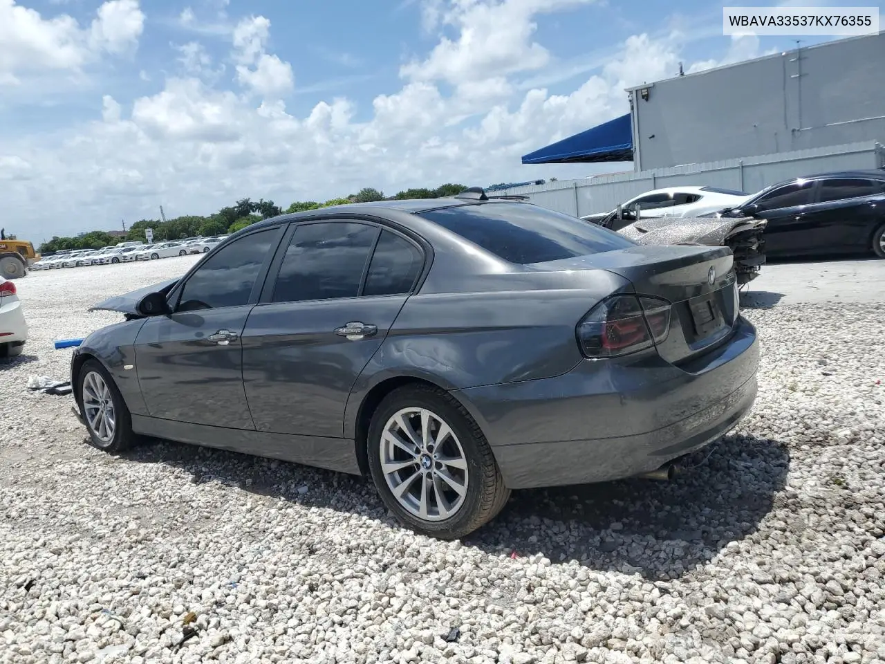 2007 BMW 328 I VIN: WBAVA33537KX76355 Lot: 61460645