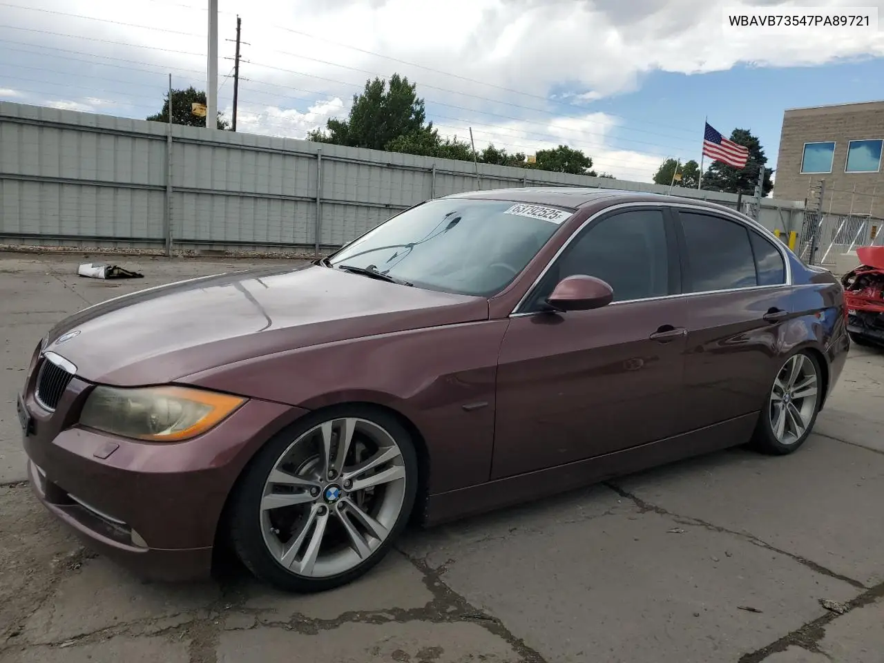 2007 BMW 335 I VIN: WBAVB73547PA89721 Lot: 63792525