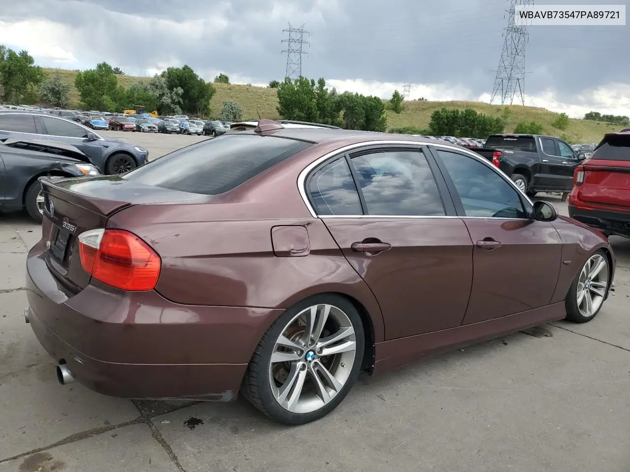 2007 BMW 335 I VIN: WBAVB73547PA89721 Lot: 63792525