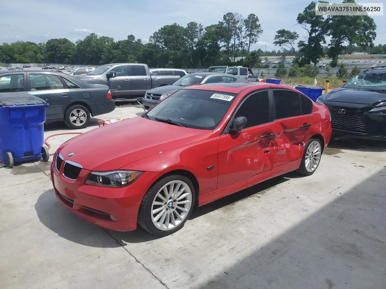 2008 BMW 328 I VIN: WBAVA37518NL56250 Lot: 55337595