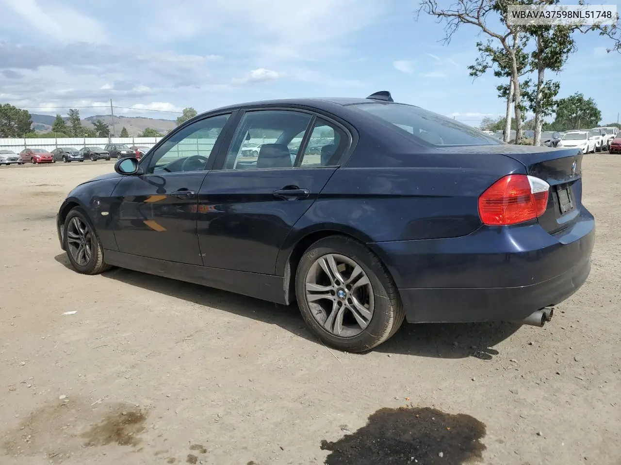 2008 BMW 328 I VIN: WBAVA37598NL51748 Lot: 57275085