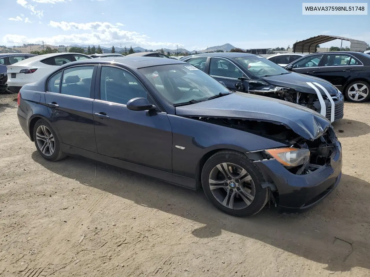 2008 BMW 328 I VIN: WBAVA37598NL51748 Lot: 57275085
