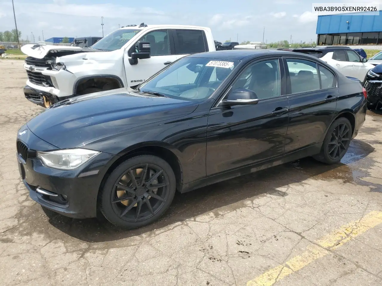 2014 BMW 335 Xi VIN: WBA3B9G5XENR92426 Lot: 57073385