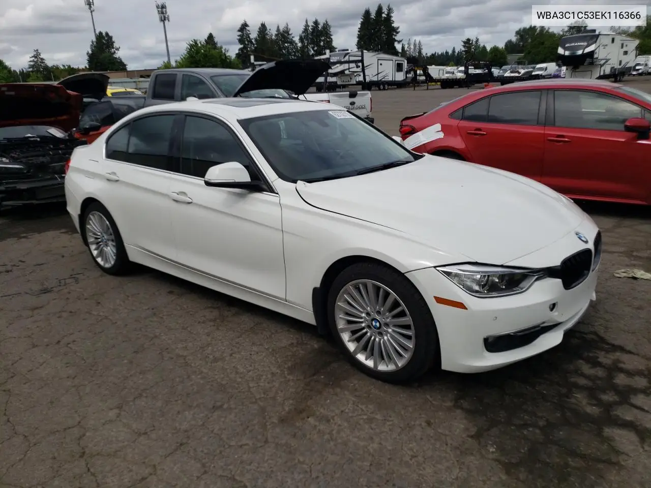 2014 BMW 328 I Sulev VIN: WBA3C1C53EK116366 Lot: 62732715