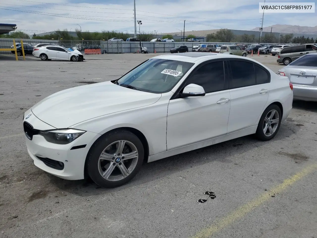 2015 BMW 328 I Sulev VIN: WBA3C1C58FP851977 Lot: 52918995