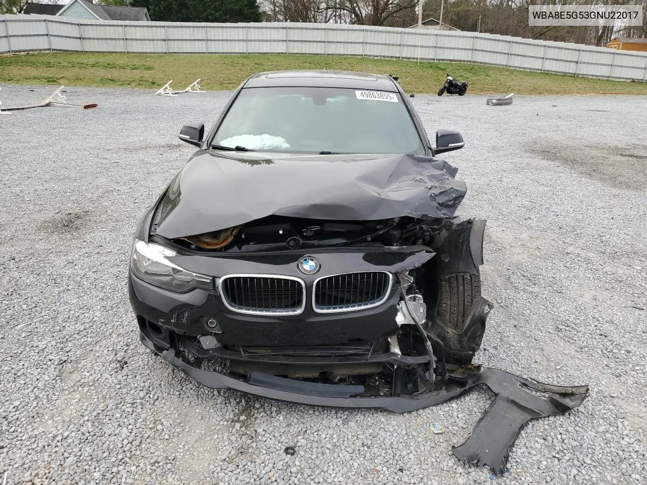 2016 BMW 320 Xi VIN: WBA8E5G53GNU22017 Lot: 49863855