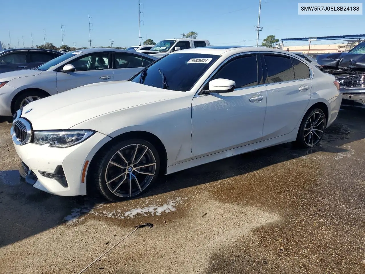 2020 BMW 330Xi VIN: 3MW5R7J08L8B24138 Lot: 86826024